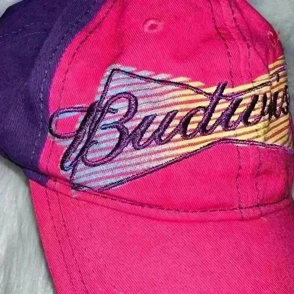 Budweiser Y2K Logo Hat Pink & Purple - Picture 3 of 7